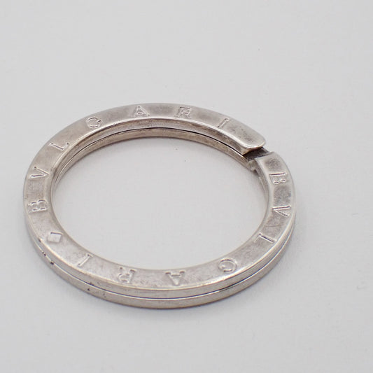 BVLGARI Logo Key Ring Silver Ag 925 Accessory Italy 02EG275