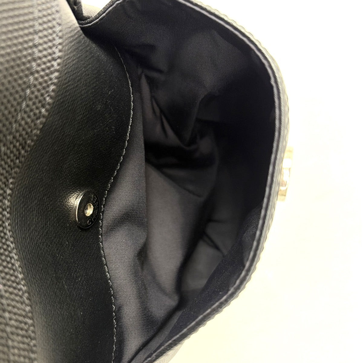 CHANEL CC Paris Biarritz GM Shoulder Bag Coating Canvas Leather BK SHW 689RL482