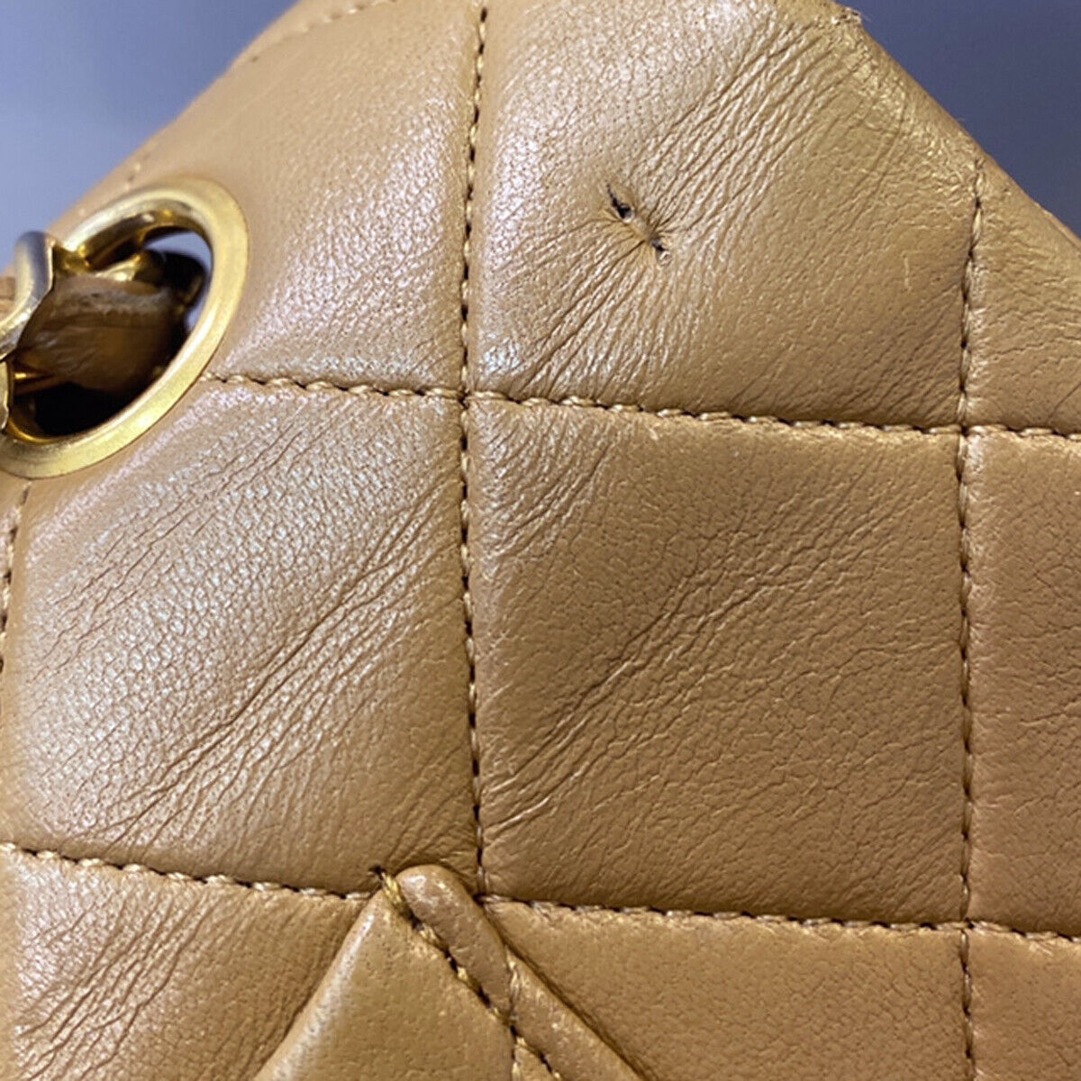 CHANEL CC Matelasse 25 Double Flap Chain Shoulder Bag Leather Beige GHW 332RK663