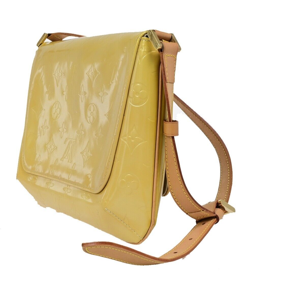LOUIS VUITTON Thompson Street Shoulder Bag Monogram Vernis Beige M91008 62EC357