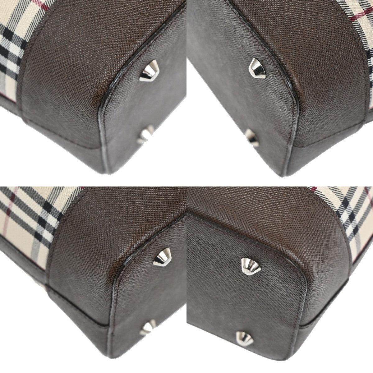 BURBERRY Logo Nova Check Shoulder Tote Bag Canvas Leather Beige Brown 32RL617