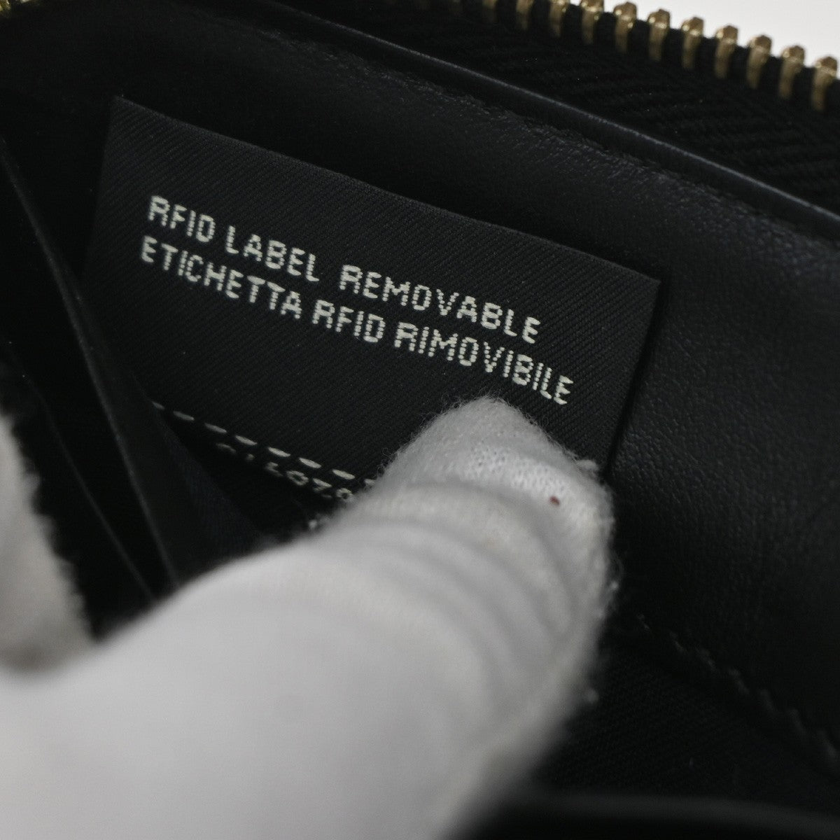 FENDI Logo F is Fendi Zipper Long Around Wallet Leather Black Italy 61KP191