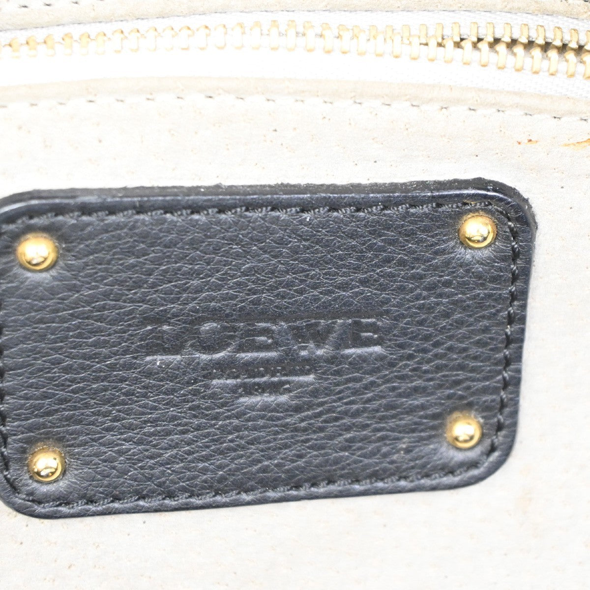 LOEWE ANAGRAM Logo Nappa Aire Tote Hand Bag Leather Black GHW Spain 12RL835
