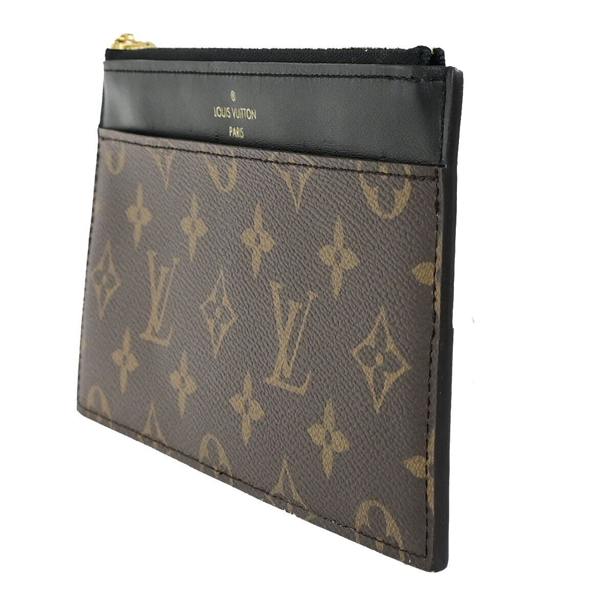 LOUIS VUITTON Slim Purs Long Wallet Monogram Macassar Brown Black M80348 32FB272