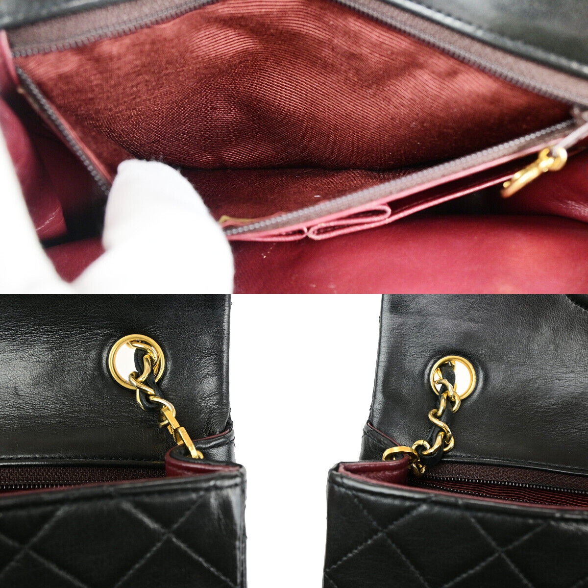 CHANEL CC Mini Matelasse Chain Shoulder Bag Leather Black GHW Vintage 397RK660