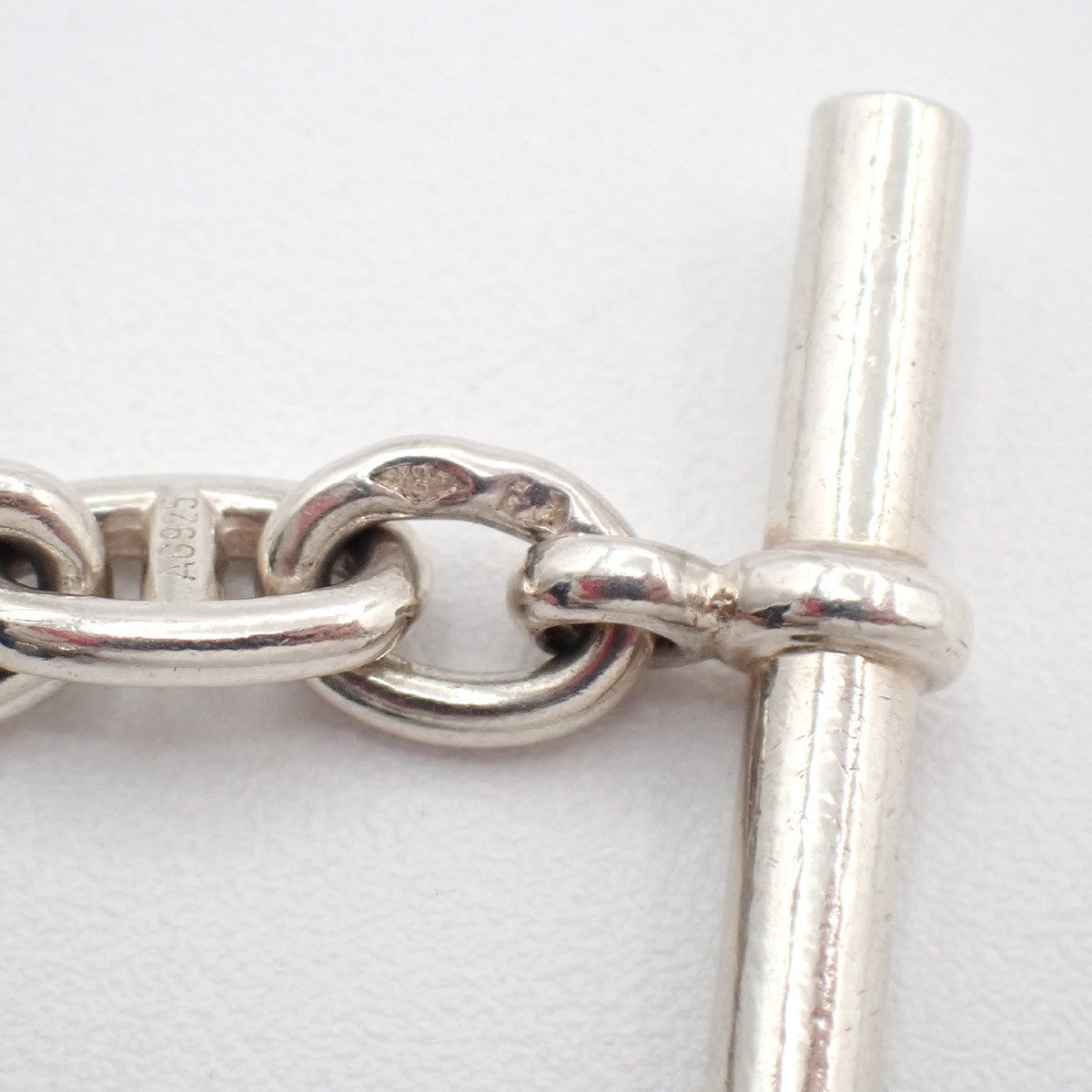 HERMES Logo Chaine D'ancre TPM Chain Bracelet  28 Link Silver Ag925 396LC630
