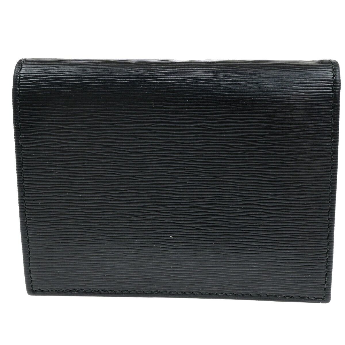 PRADA MILANO Logo Bifold Compact Wallet Vitello Move Leather Black Gold 61ED448