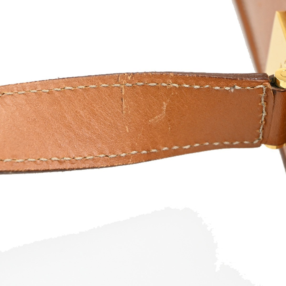 CELINE Macadam pattern Shoulder Bag PVC Leather Brown GHW 38TA402