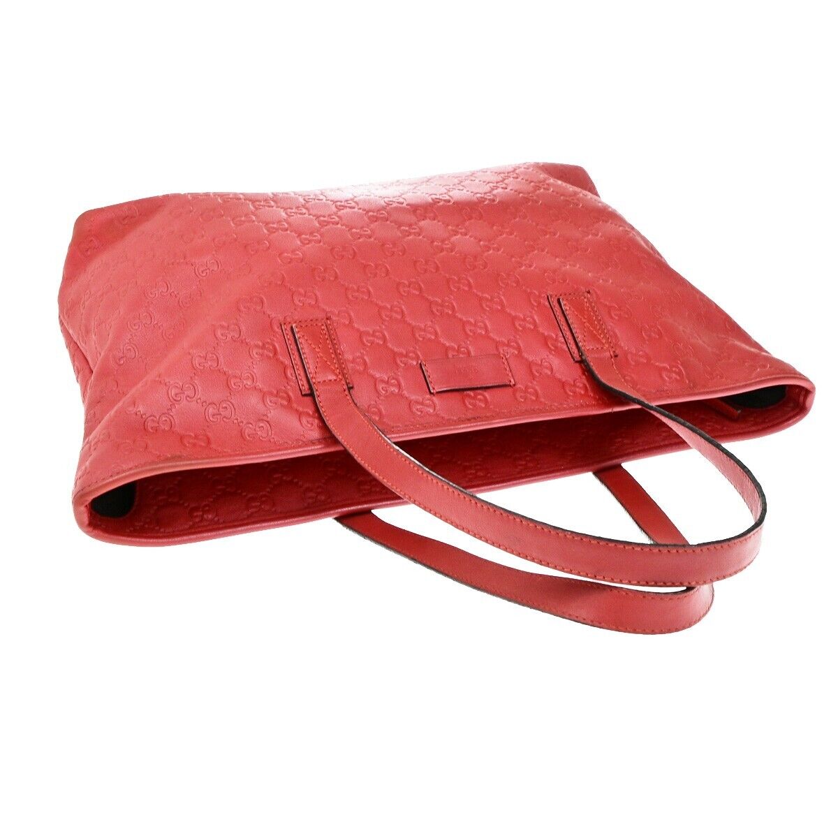 GUCCI Logo Guccissima GG Pattern Shoulder Tote  Bag Leather Red GHW 87ED994