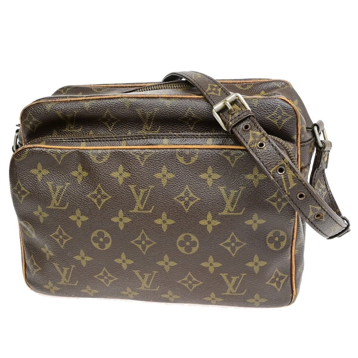 LOUIS VUITTON Nile Crossbody Shoulder Bag Monogram Leather Brown M45244 04ED907