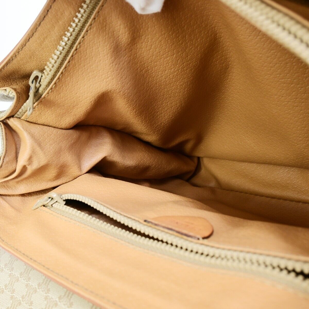 CELINE Logo Macadam Pattern Shoulder Tote Bag PVC Leather Brown GHW 61SJ063