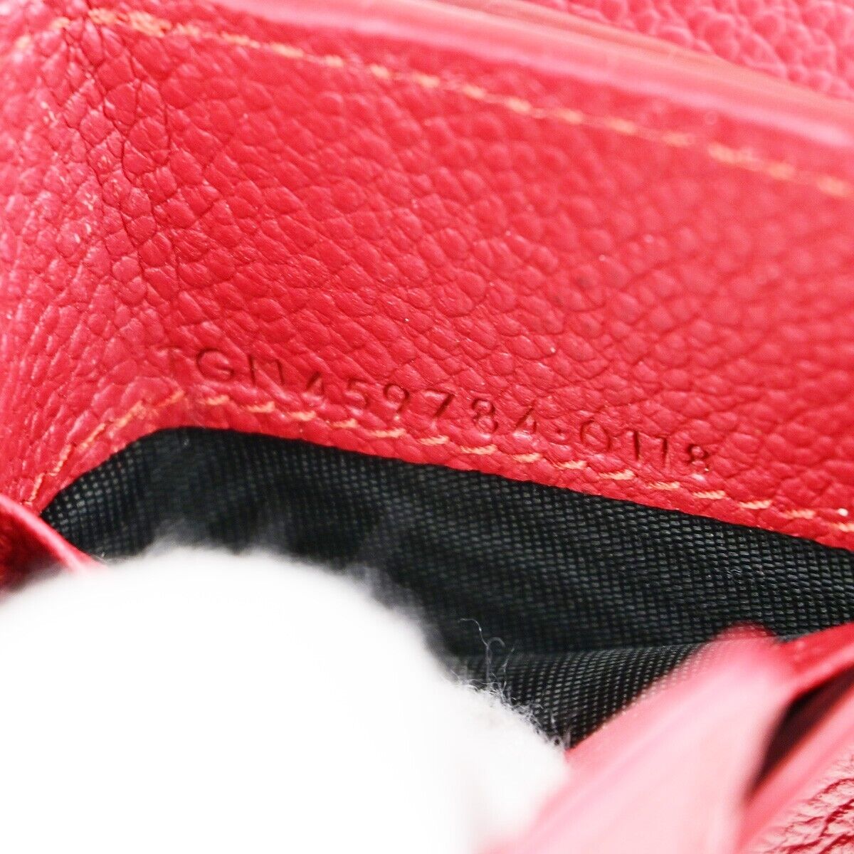 SAINT LAURENT Logo Trifold Wallet Purse Leather Red SHW Made in Italy 04KA226