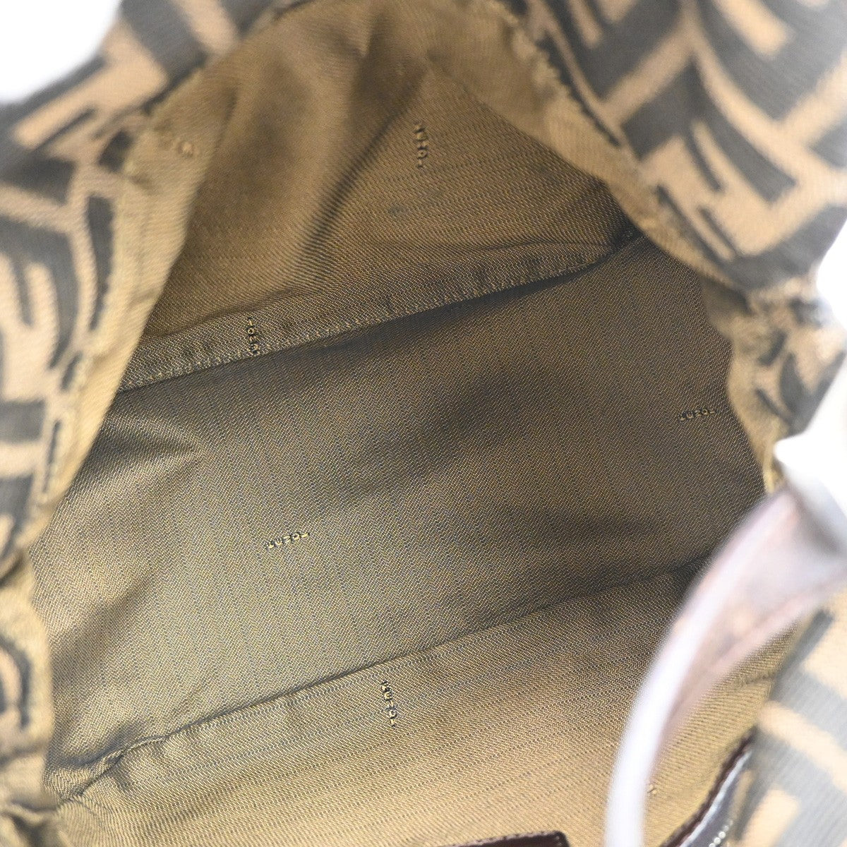 FENDI Logo Zucca Pattern Shoulder Bag Canvas Leather Brown SHW Italy 18YH756
