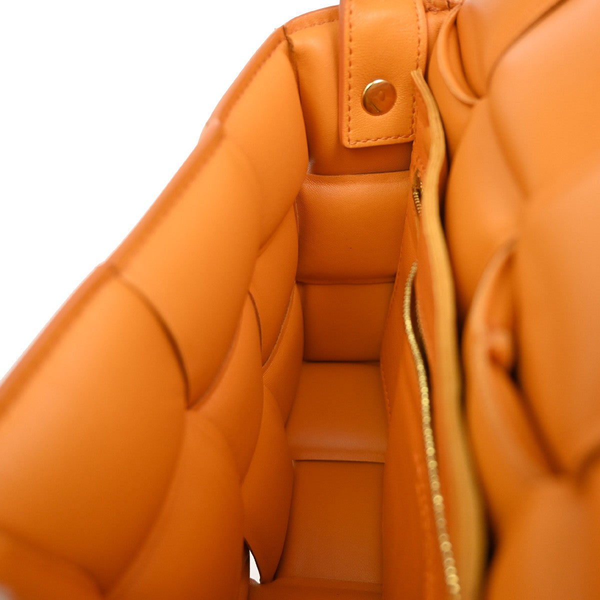 BOTTEGA VENETA Maxy Intrecciato Cassette Shoulder Bag Leather Orange 40RL267