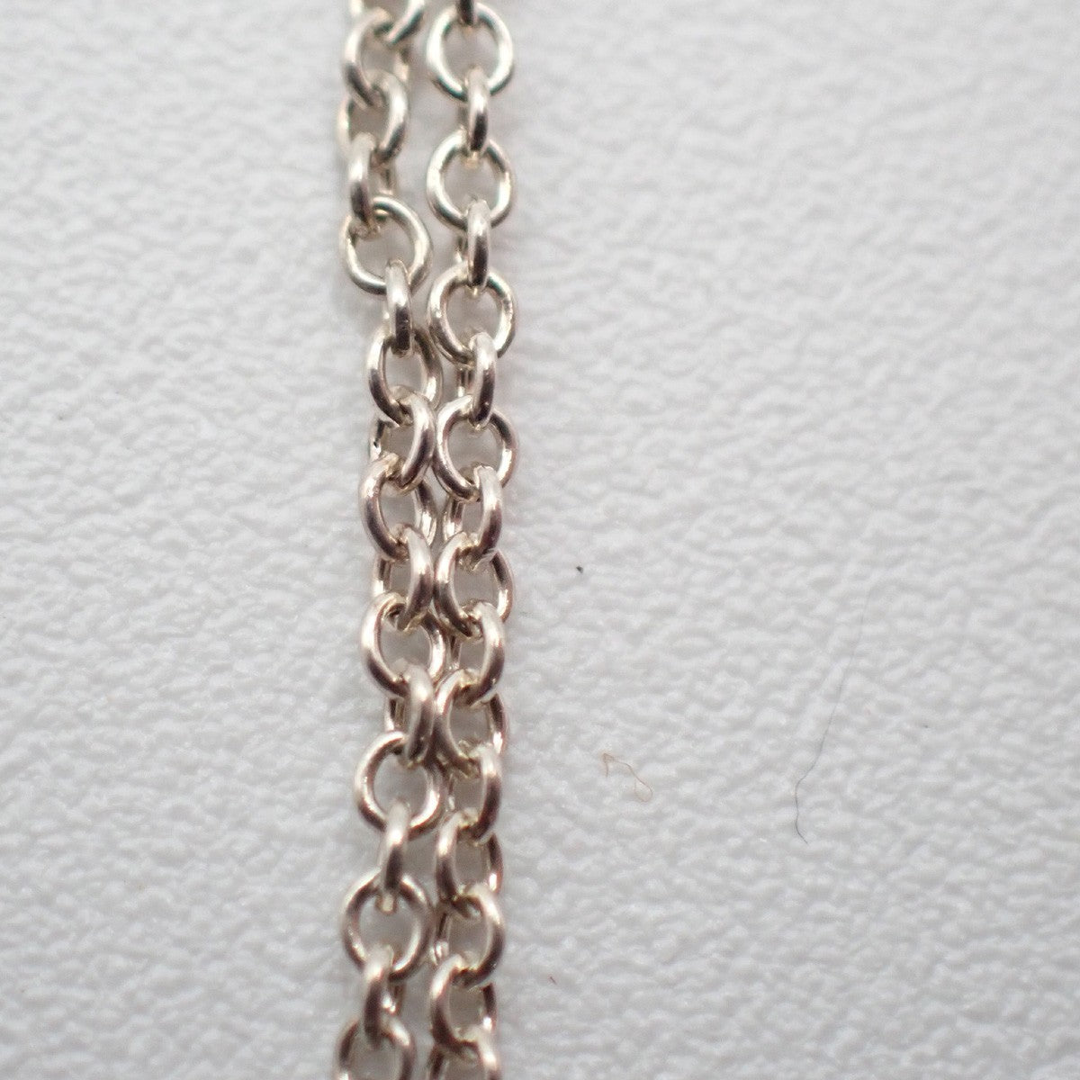 TIFFANY & CO. Logo Open Heart 16mm Chain Necklace Silver AG925 05KC375