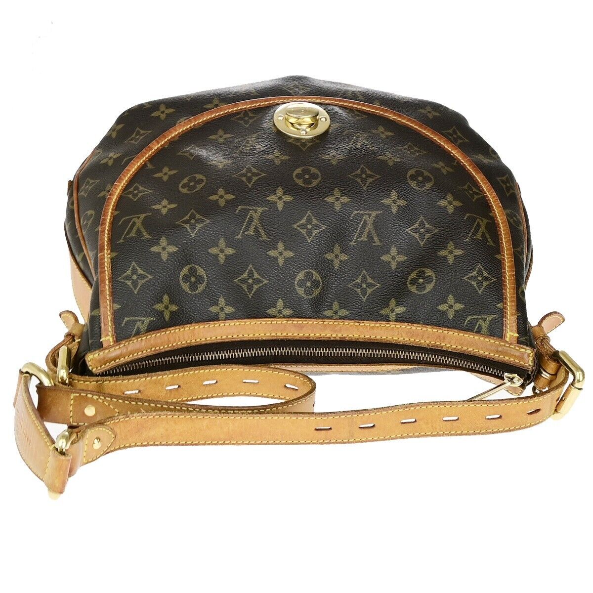 LOUIS VUITTON Tolum GM Shoulder Bag Monogram Leather Brown GHW M40075 37EC917