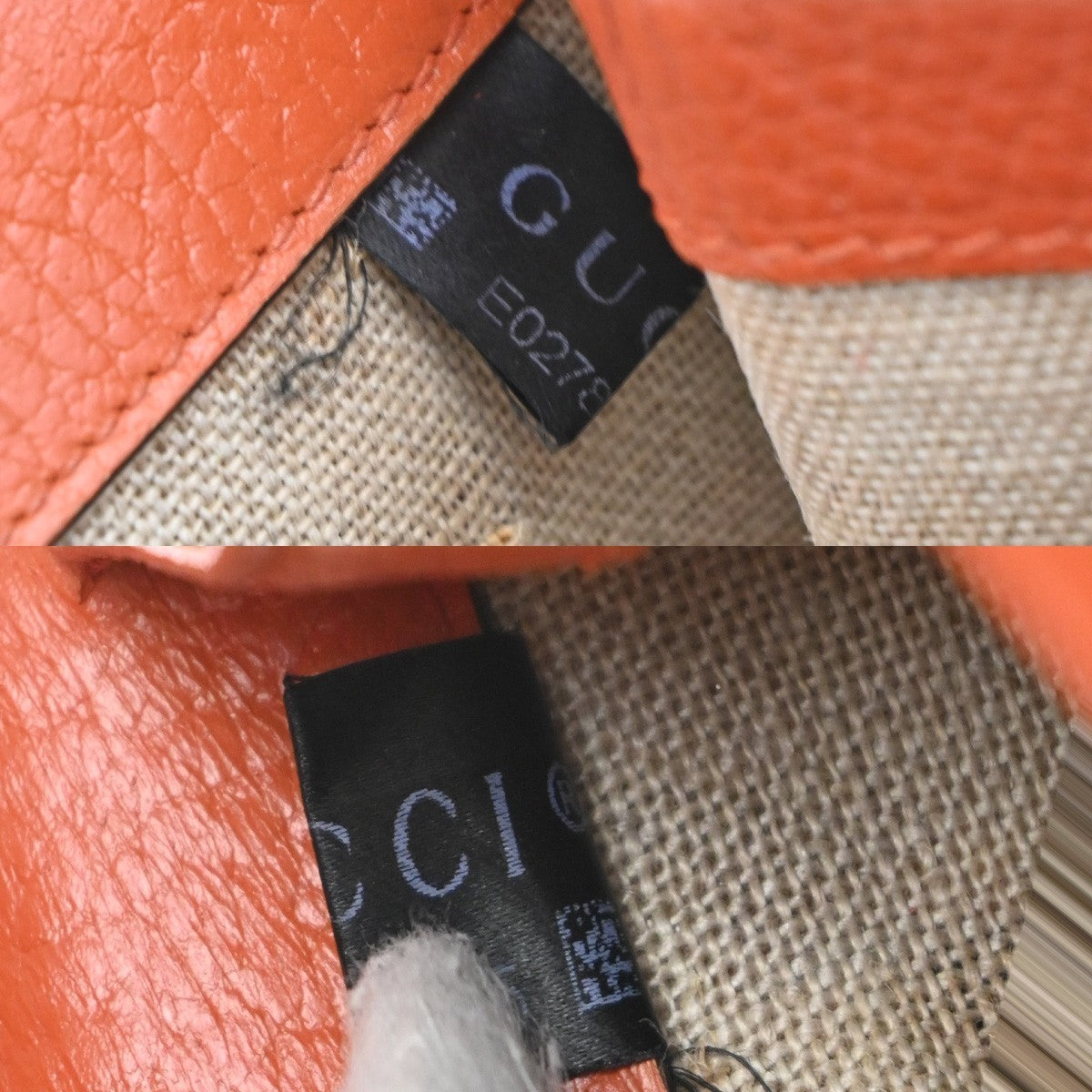 GUCCI Logo Interlocking G Mini Chain Shoulder Bag Leather Orange GHW 90KP377
