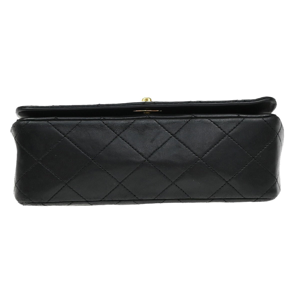 CHANEL CC Mini Matelasse Full Flap Chain Shoulder Bag Leather Black GHW 654RF285