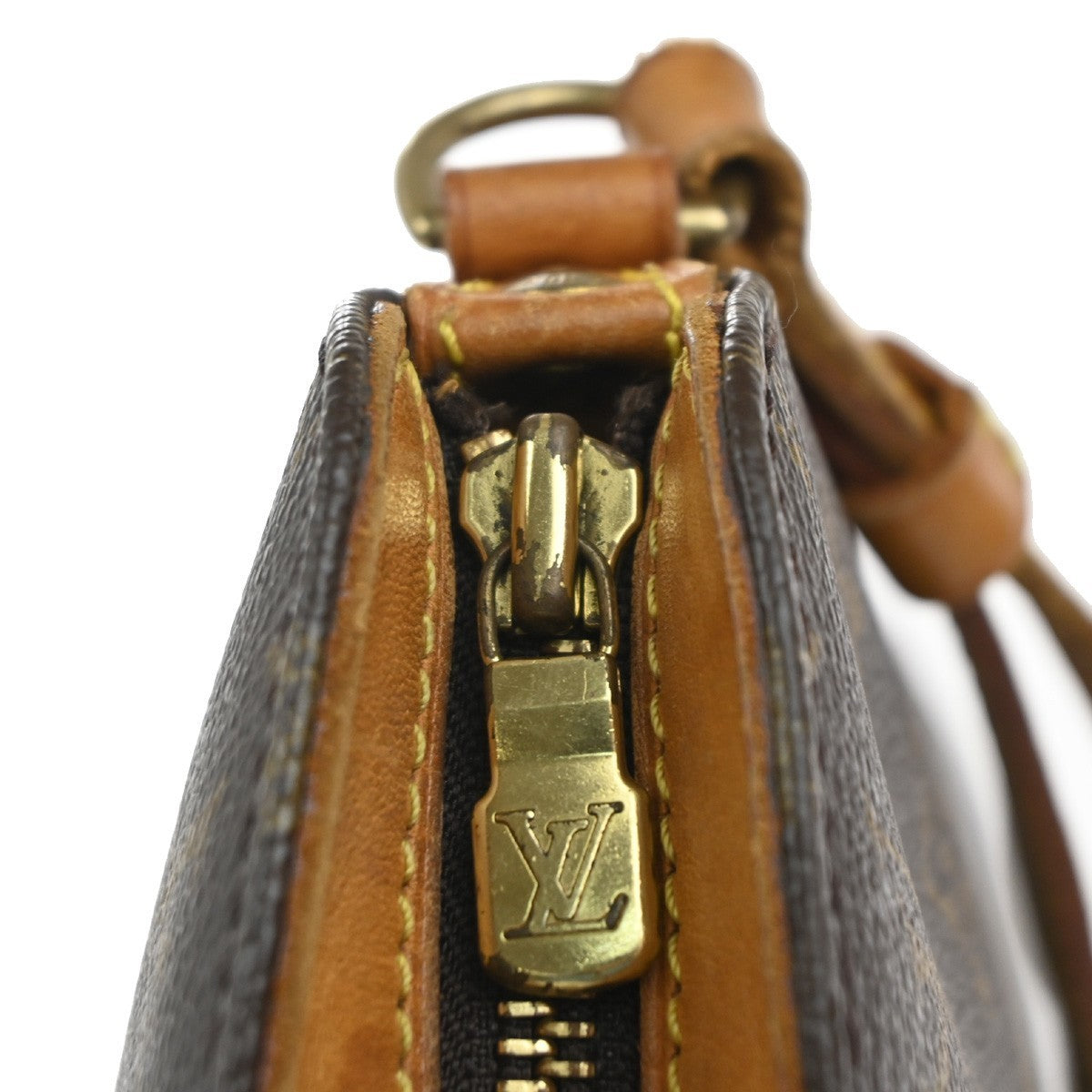 LOUIS VUITTON Logo Drouot Shoulder Bag Monogram Leather Brown M51290 72MA365