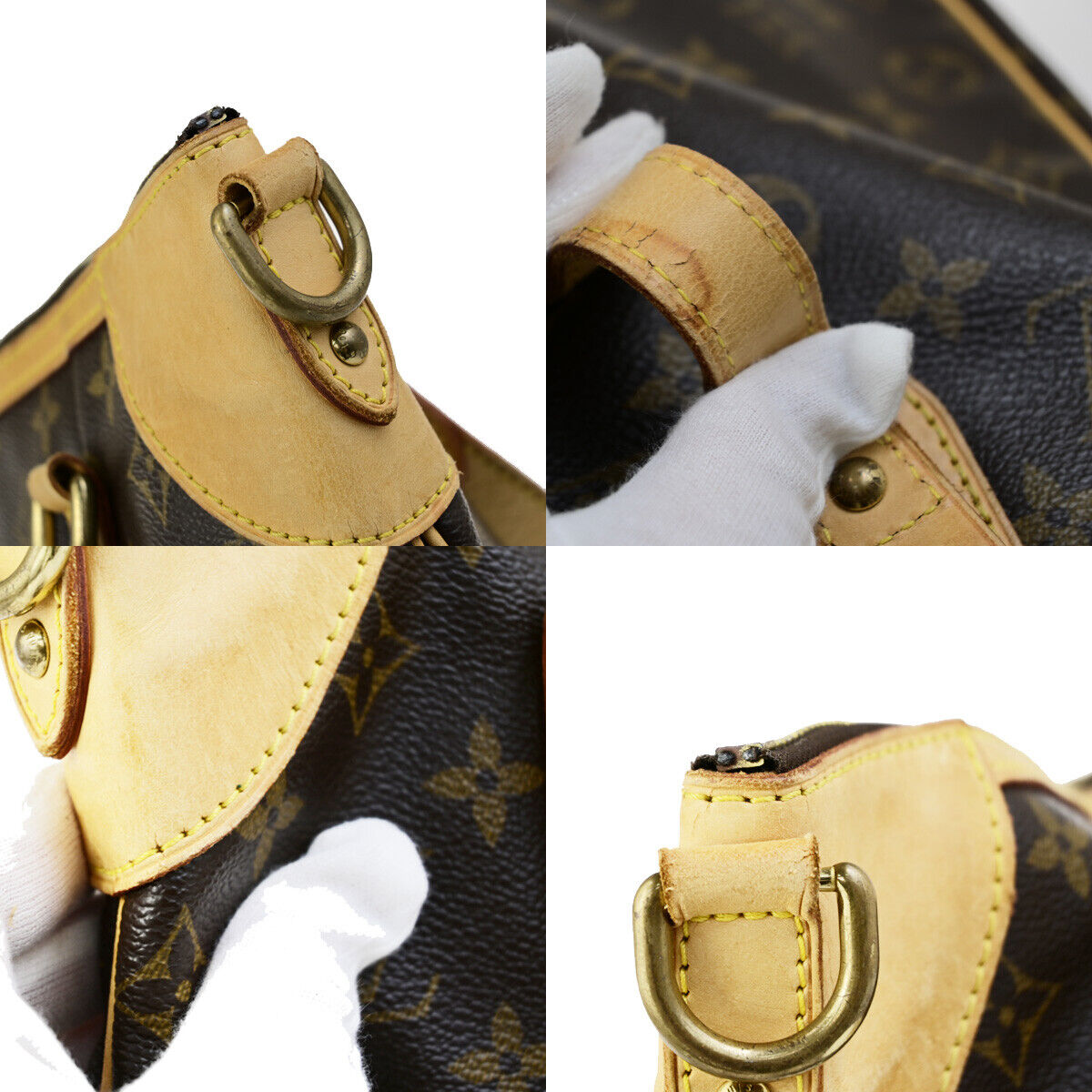 LOUIS VUITTON Odeon GM Hand Bag Monogram Leather Brown Gold M56388 74YG531