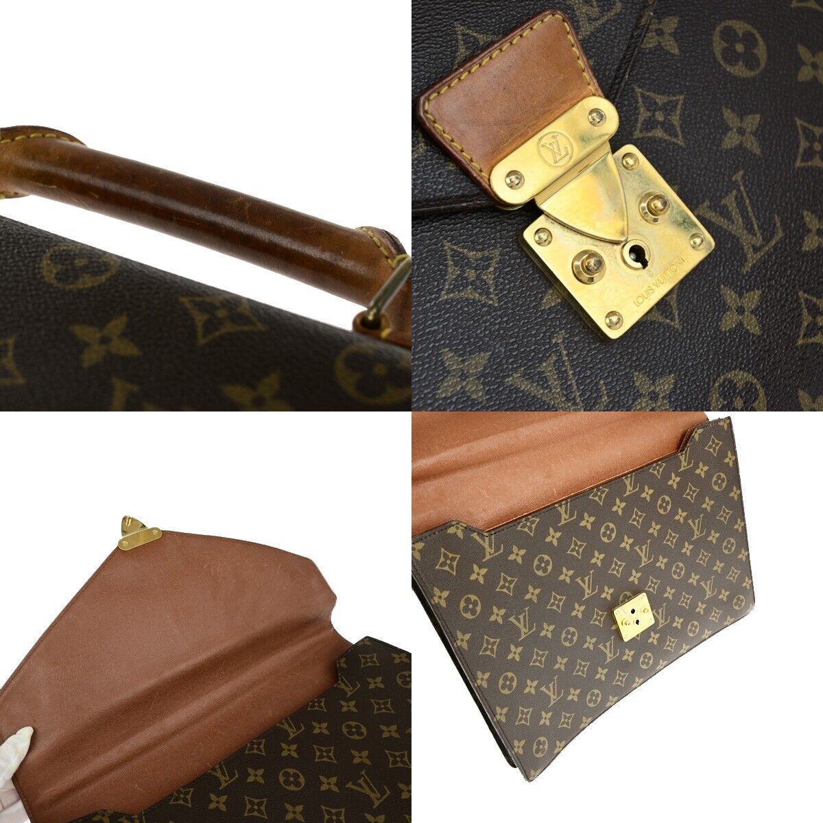 LOUIS VUITTON Serviette Conseiller Hand Bag Monogram Leather BN M53331 38EC958