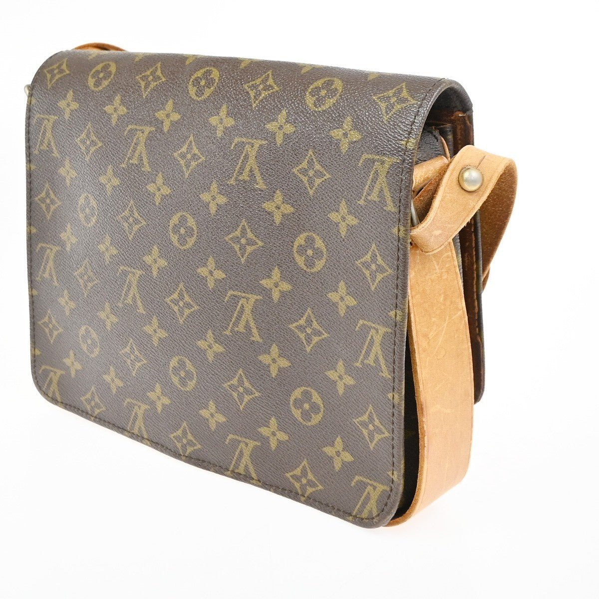 LOUIS VUITTON Cartouchiere GM Shoulder Bag Monogram Leather Brown M51252 34KC583
