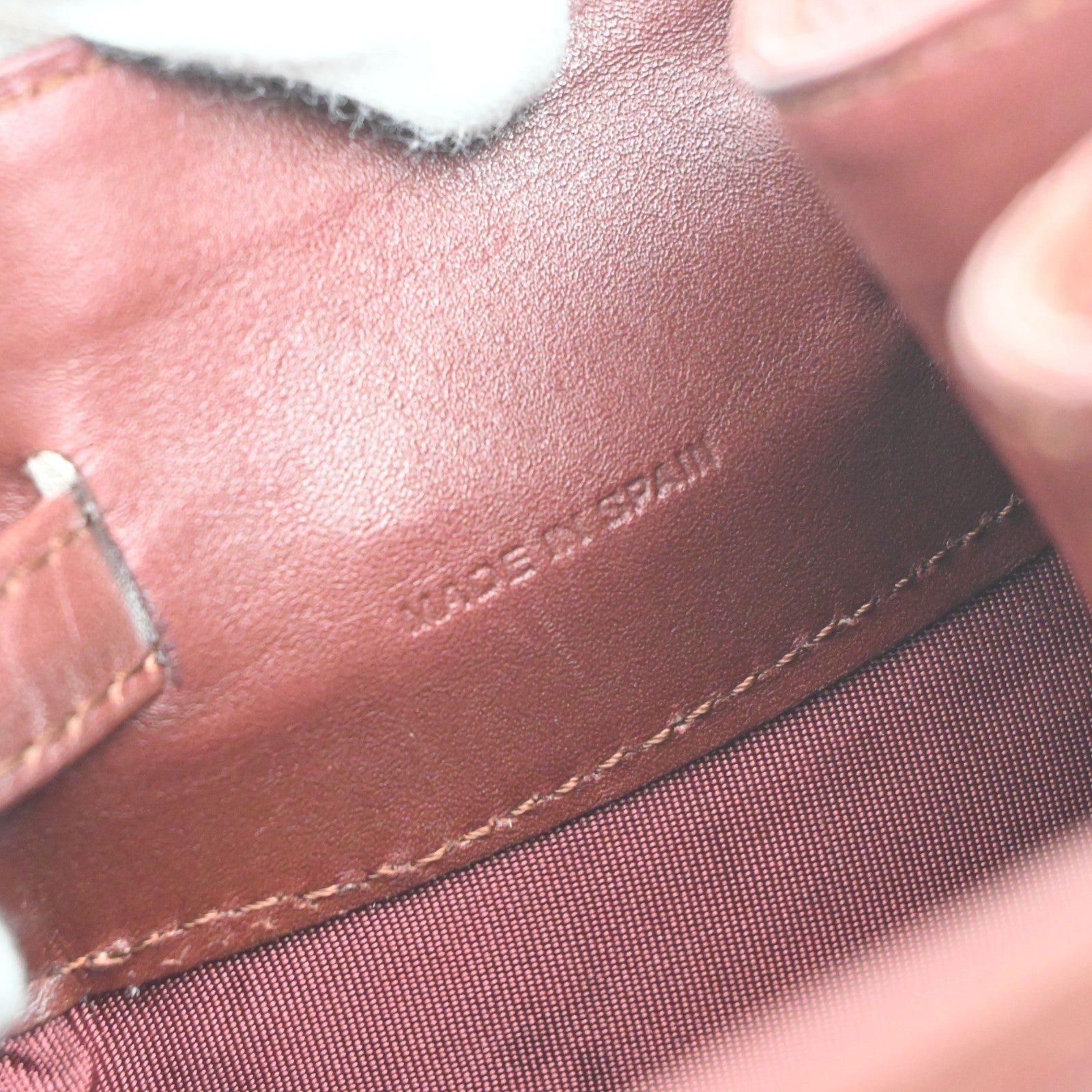 CARTIER Logo Must Line Drawstring Shoulder Bag Leather Red GHW Spain 34MA663