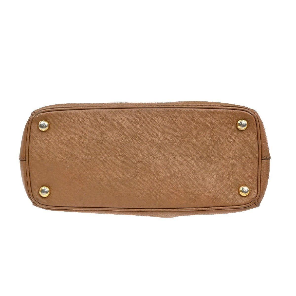 PRADA Logo 2Way Shoulder Hand Bag Saffiano Leather Beige GHW Italy 70EF793