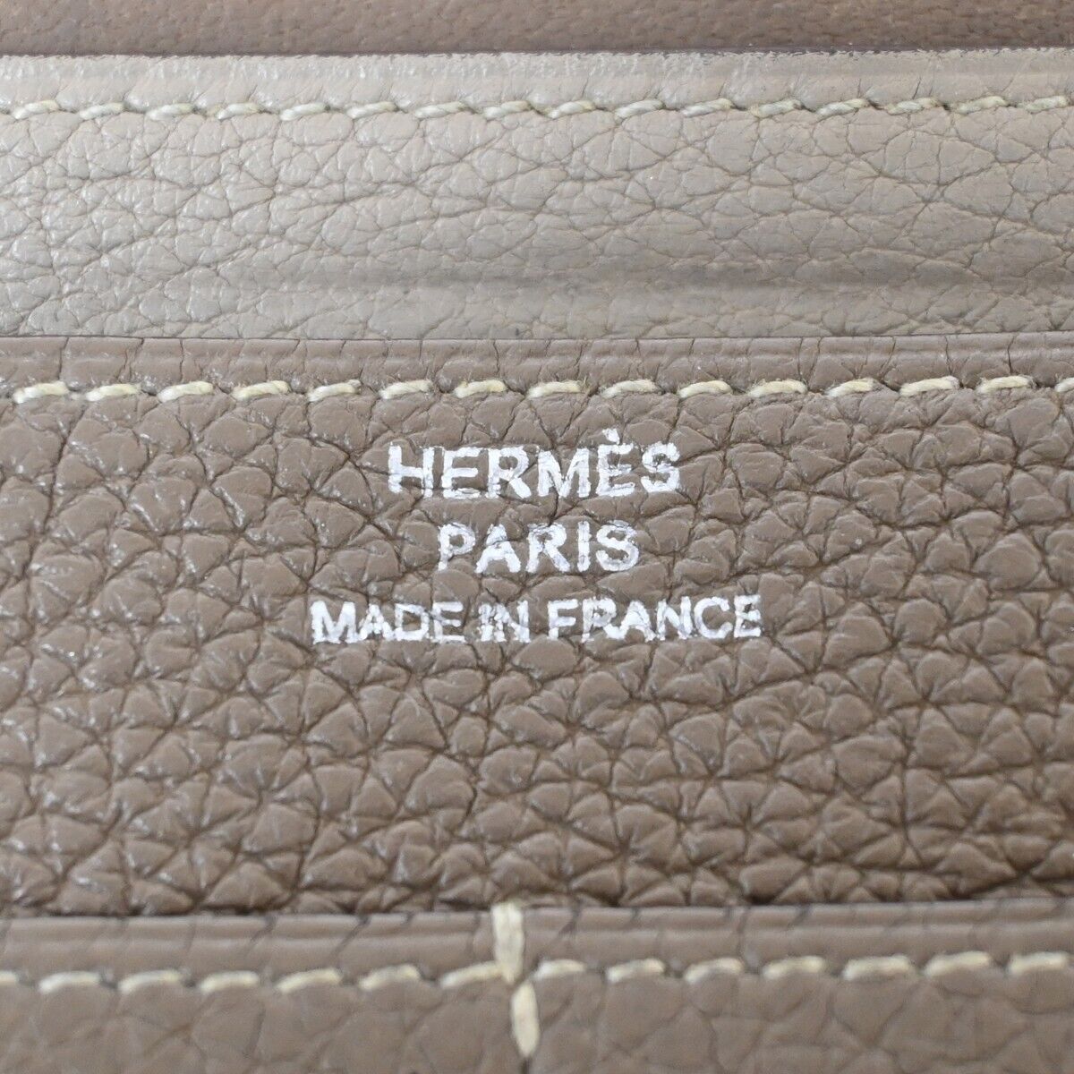 HERMES Logos Dogon GM Long Bifold Wallet Purse Togo Leather Brown SHW 87HB226