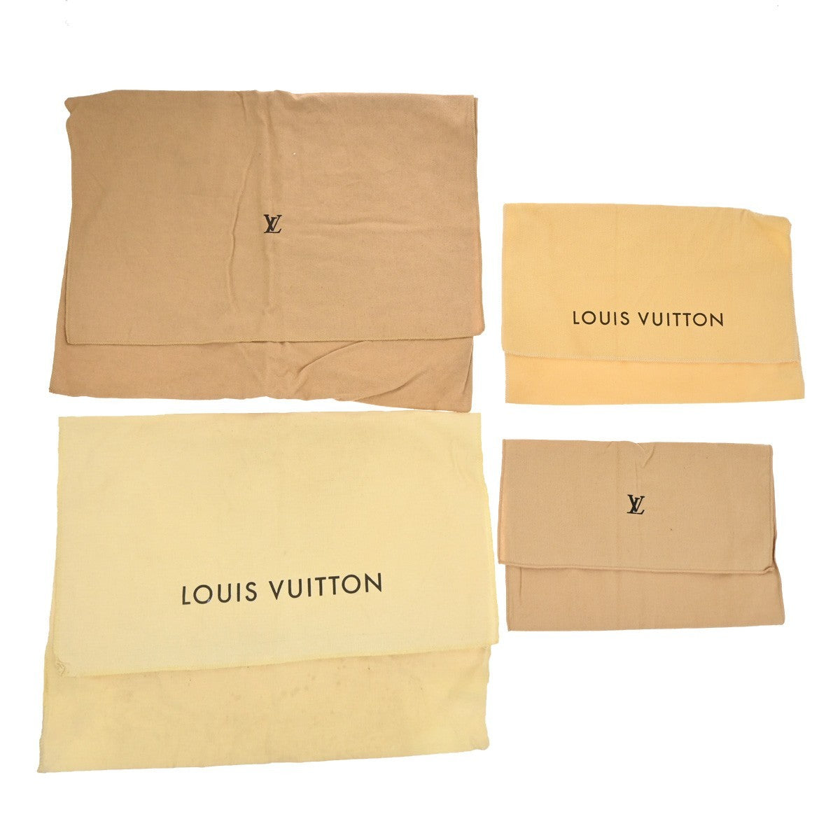 LOUIS VUITTON Logo 10 Set Dust Bag Drawstring Canvas Cotton Beige Brown 09KP043