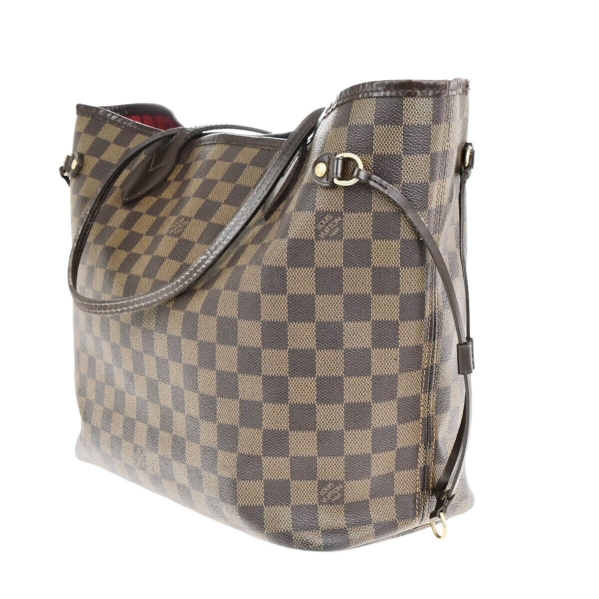 LOUIS VUITTON Neverfull MM Shoulder Bag Damier Ebene Leather BN N51105 78EC989