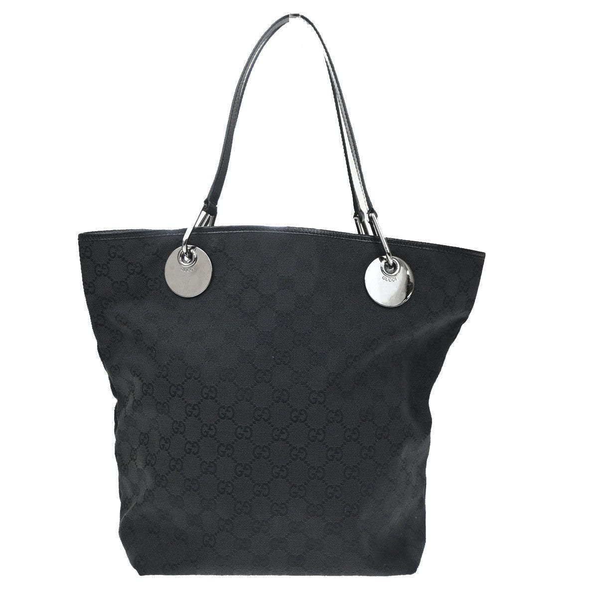GUCCI GG Pattern Shoulder Tote Handbag Bag Canvas Leather BK SHW Italy 84CB056