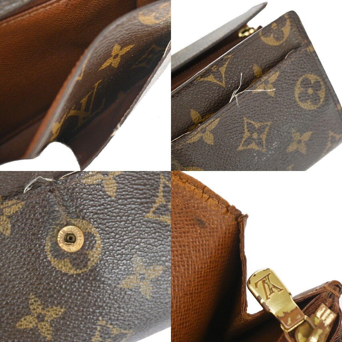 LOUIS VUITTON Porte Monnaie Credit Bifold Wallet Monogram Leather M61725 01YB847