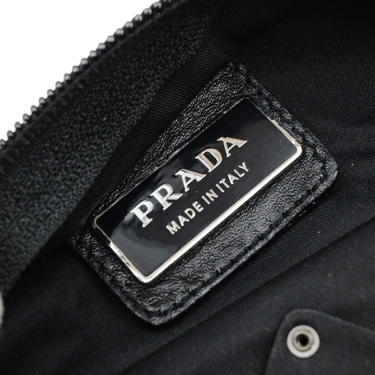 PRADA MILANO Logo Tessuto Crossbody Shoulder Bag Nylon Leather Black 30ED660