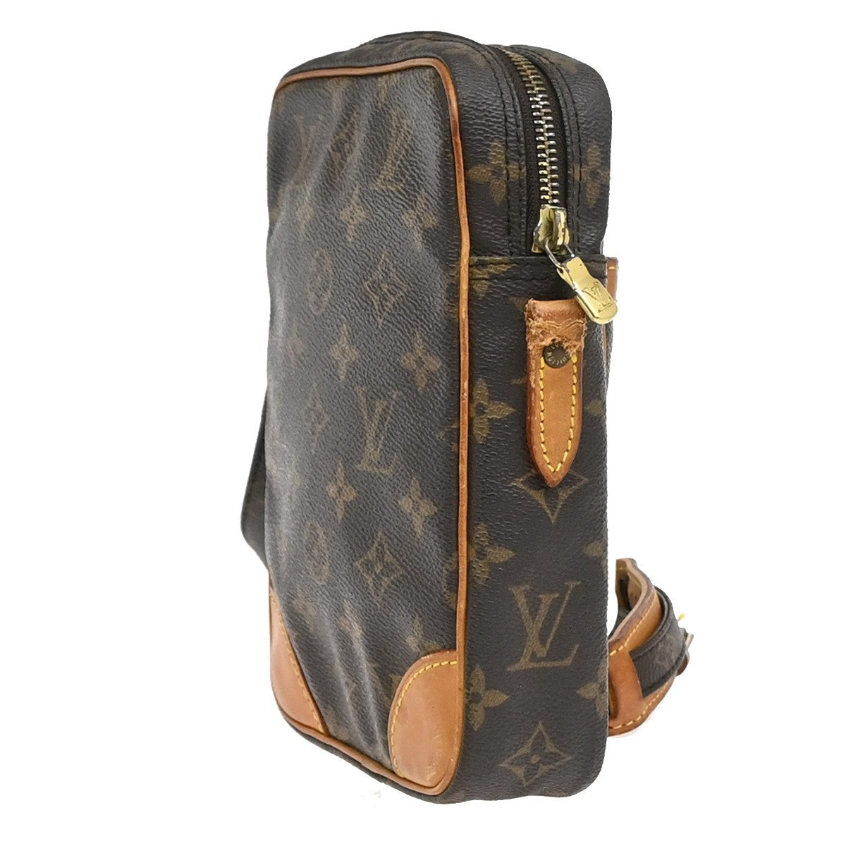 LOUIS VUITTON Danube Shoulder Bag Monogram Leather Brown France M45266 67PA042