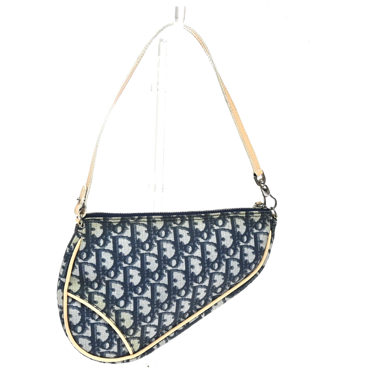 CHRISTIAN DIOR Trotter Saddle Shoulder bag PVC leather Blue Spain 70KD054