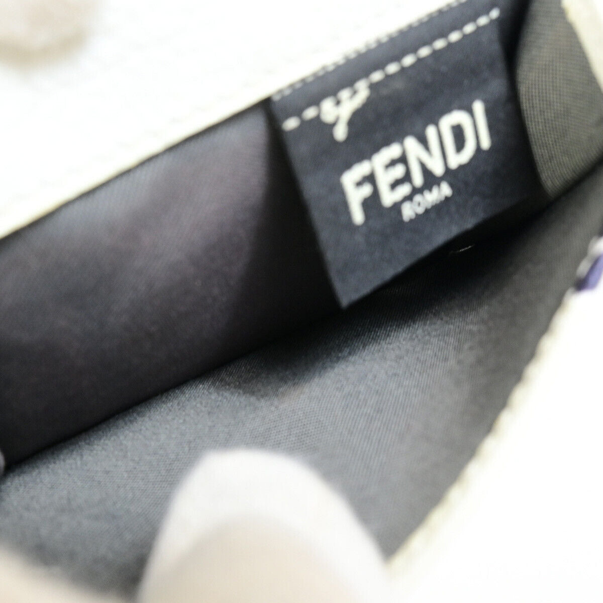FENDI ✕ FILA Trifold Compact Wallet Leather White Blue Red Italy 33EB562