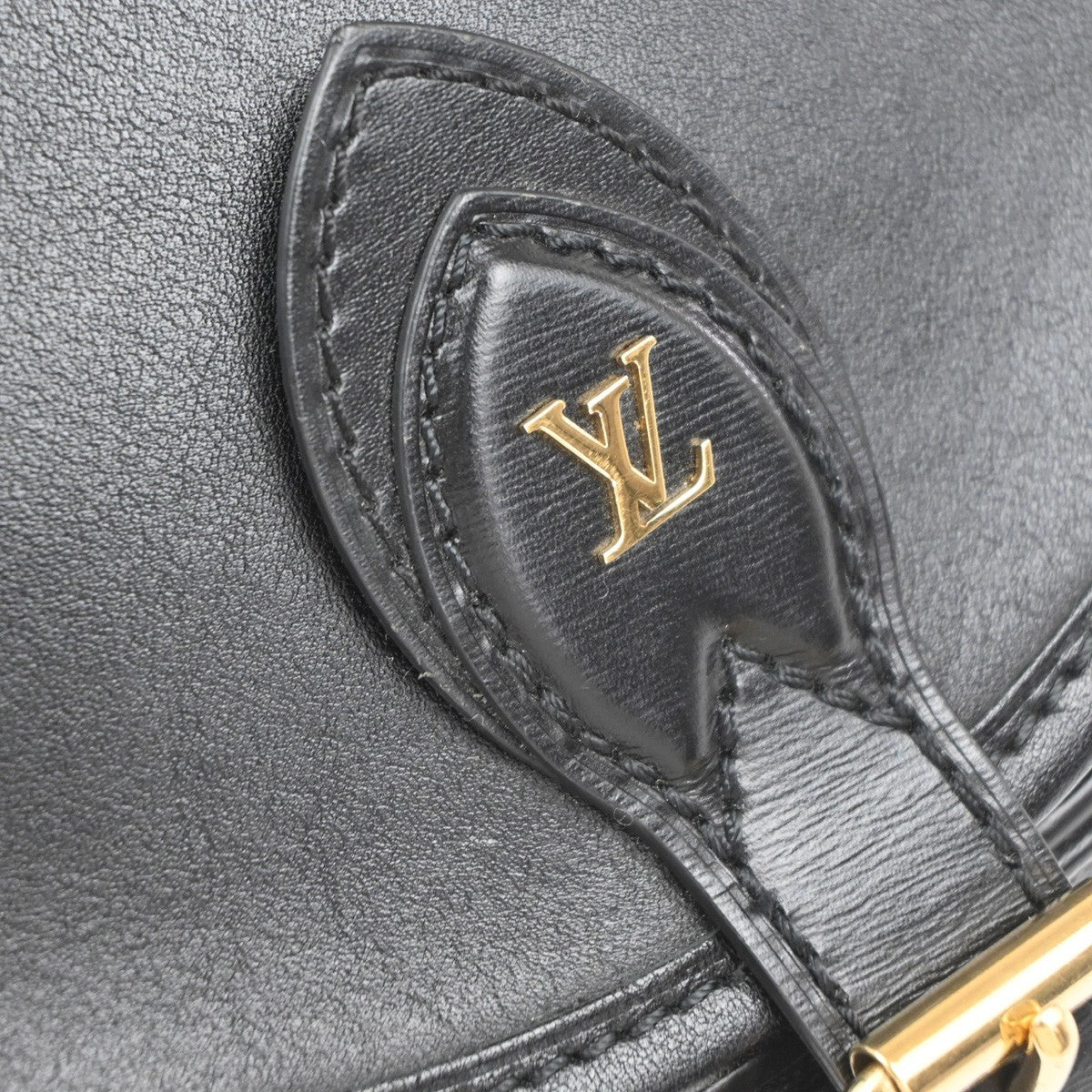 LOUIS VUITTON LV Tambourine Shoulder Bag Calfskin Leather Black M55505 603KC983