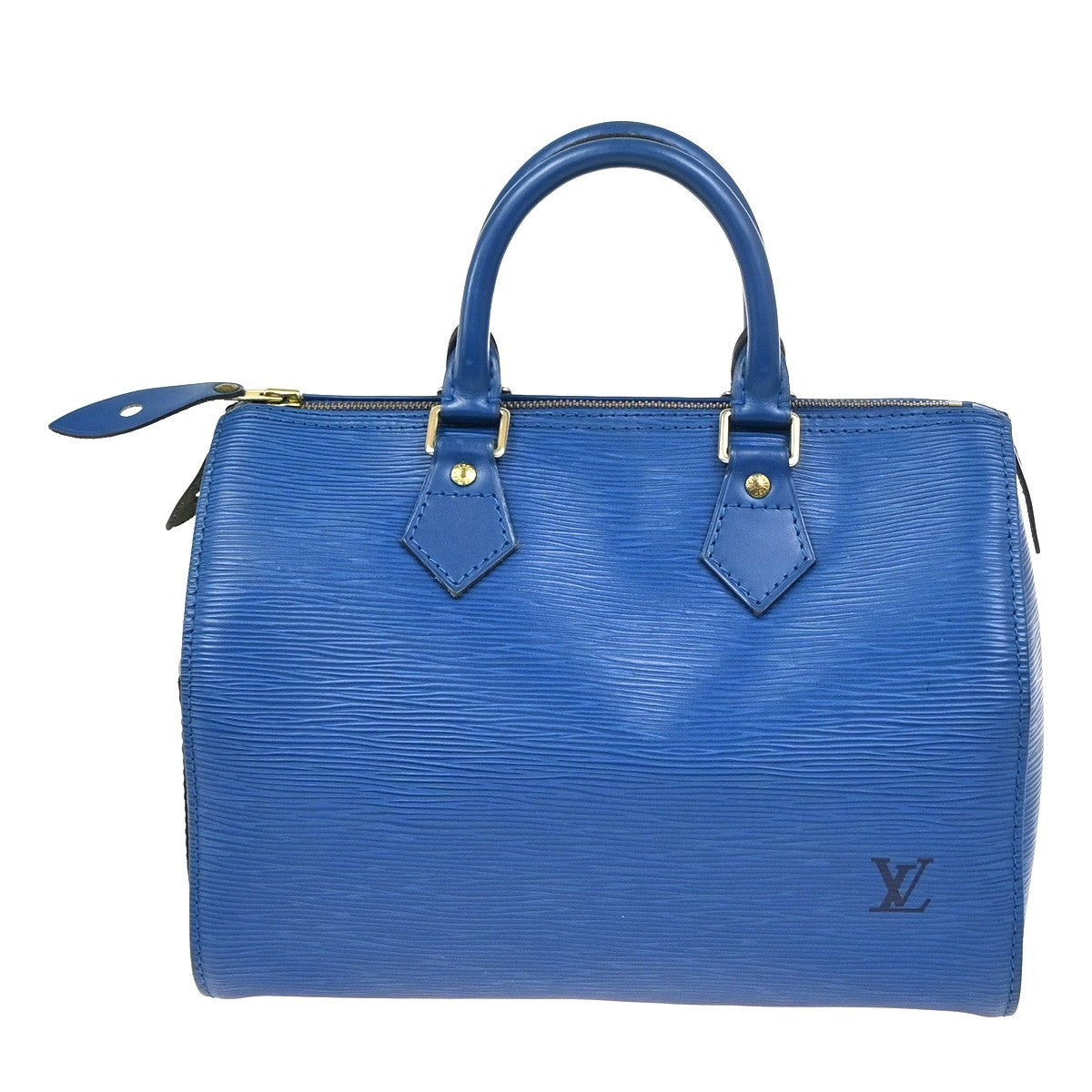 LOUIS VUITTON LV Logo Speedy 25 Travel Hand Bag Epi Leather Blue M43015 88YJ057