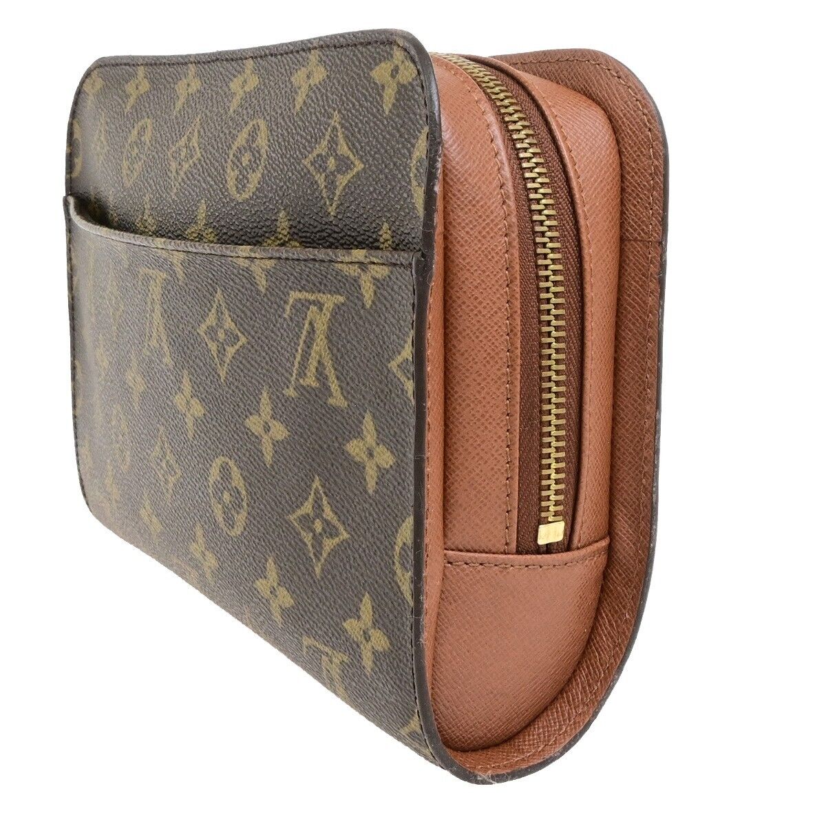 LOUIS VUITTON Orsay Clutch Hand Bag Monogram Leather Brown France M51790 30ED859