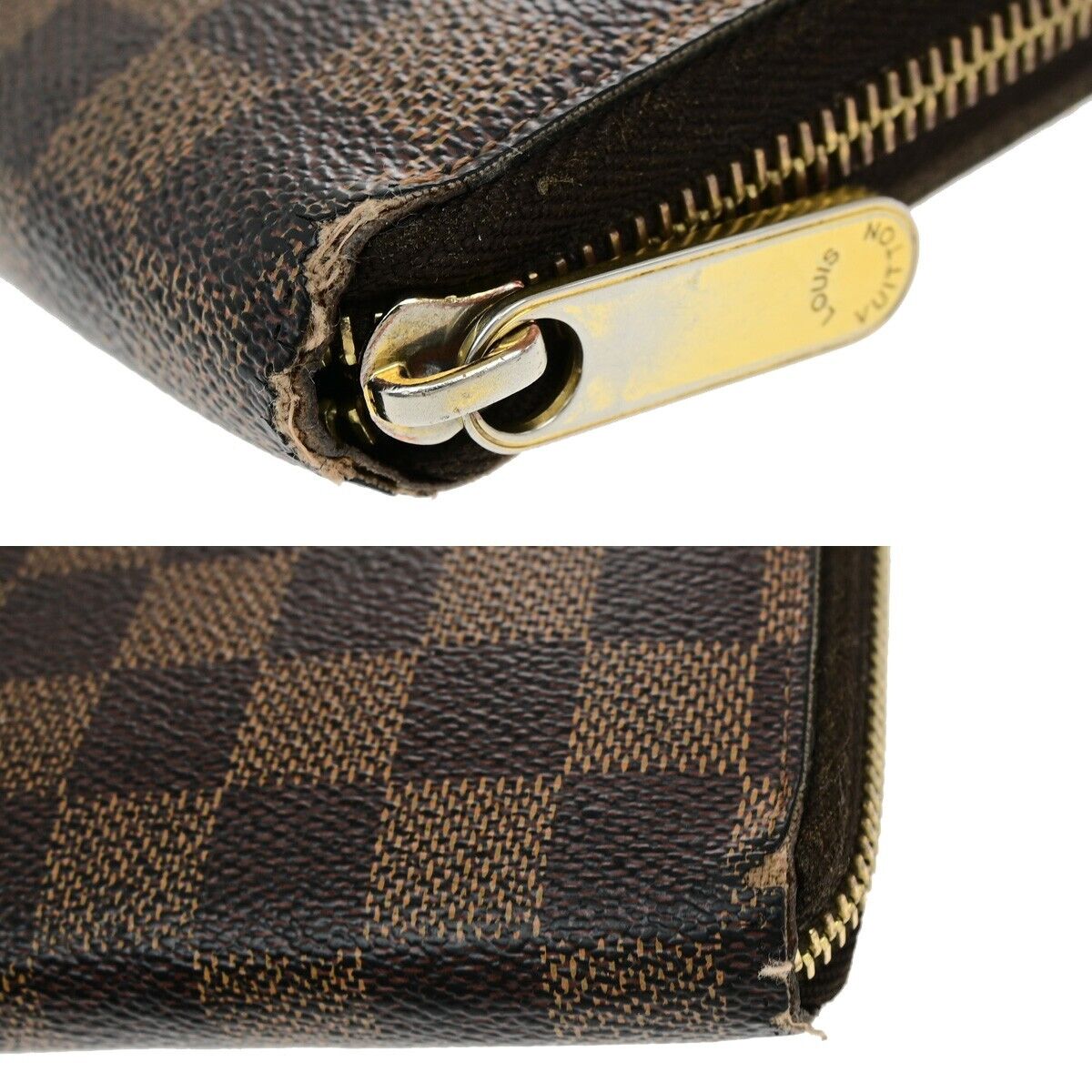 LOUIS VUITTON 3 Set Wallet Monogram Damier Ebene Epi Leather Brown Blue 04EE020