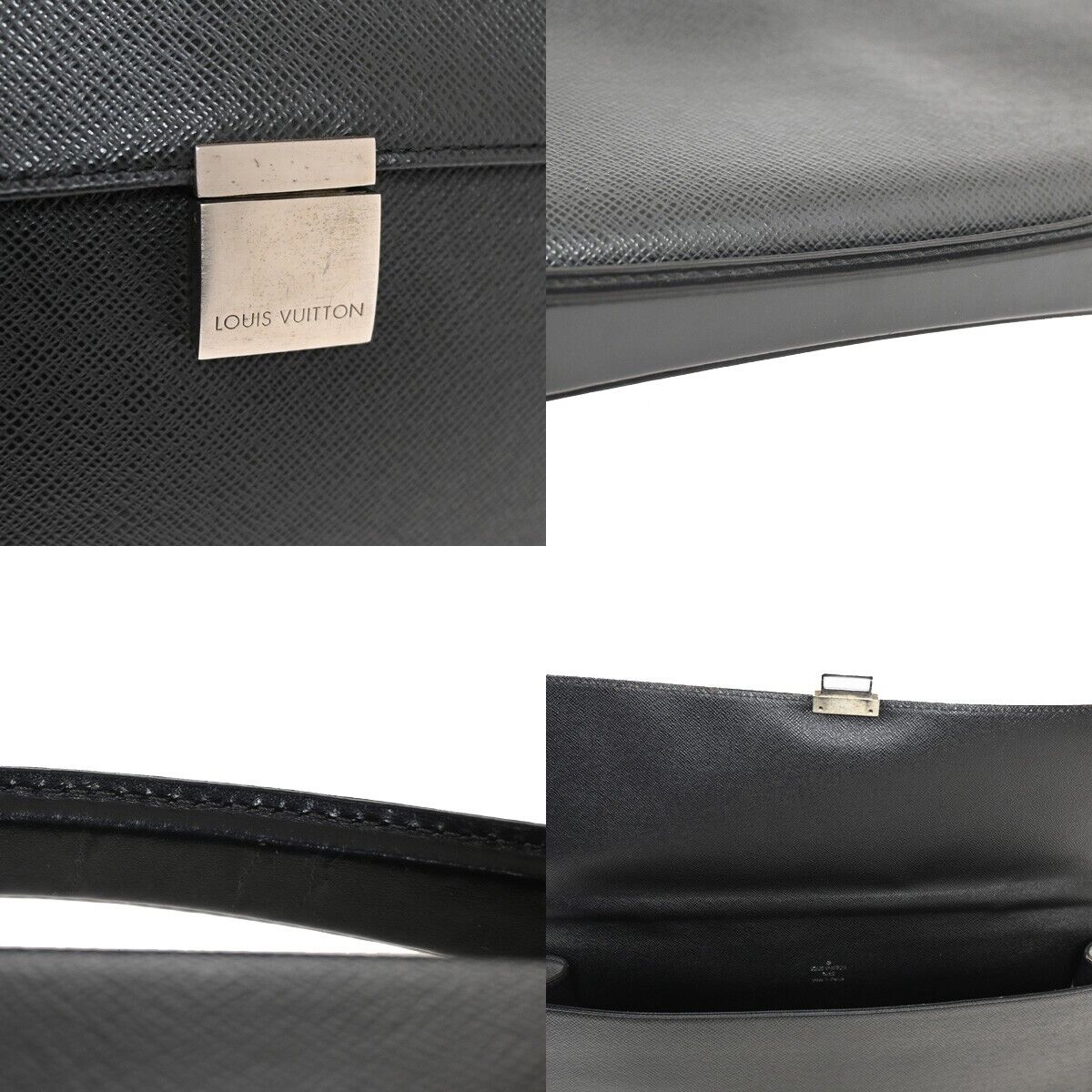 LOUIS VUITTON Porte Documents Angara Briefcase Bag Taiga Leather M30772 68YD749