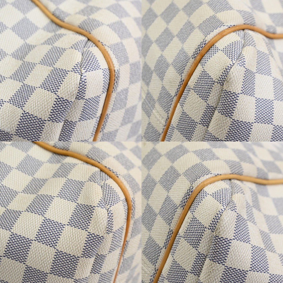 LOUIS VUITTON Totally MM Shoulder Bag Damier Azur Leather White N51262 12SA004