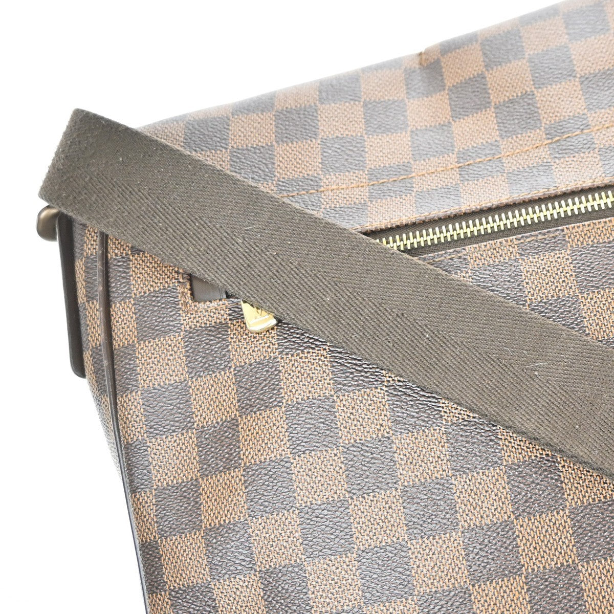 LOUIS VUITTON District MM Shoulder Bag Damier Ebene Leather Brown N41212 87MA625