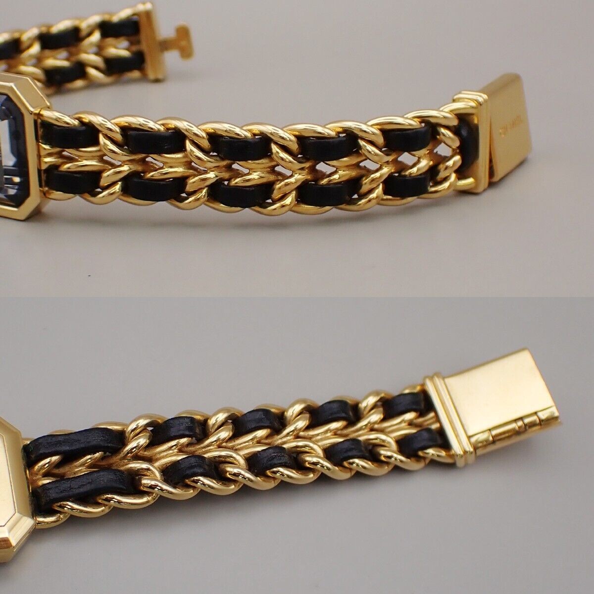 CHANEL Logo Premiere Watch H0001  # L Quartz Gold Plated Leather GHW 670RK948