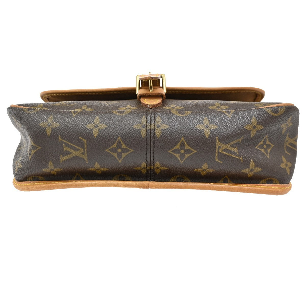 LOUIS VUITTON Logo Sologne Shoulder Bag Monogram Leather Brown M42250 92TA256