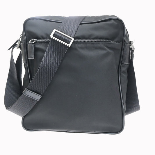 PRADA Tessuto Messenger Shoulder Bag Nylon Canvas Leather BK SHW Italy 30MA717