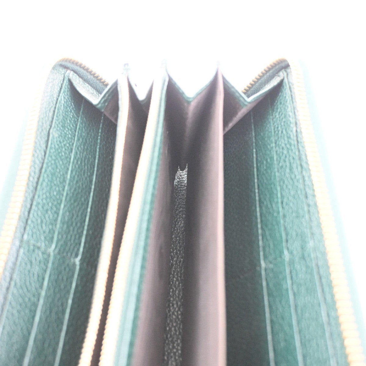 GUCCI G Horsebit Zip-around Long Wallet Leather Green GHW Italy 69CA415