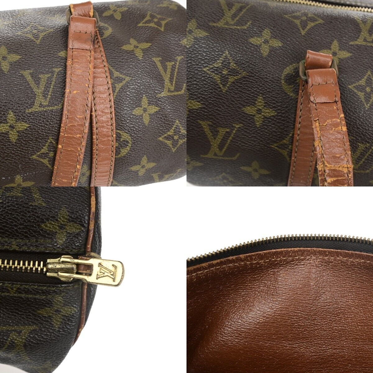 LOUIS VUITTON Logo PAPILLON 30 Hand Bag Monogram Leather Brown M51365 66HC021