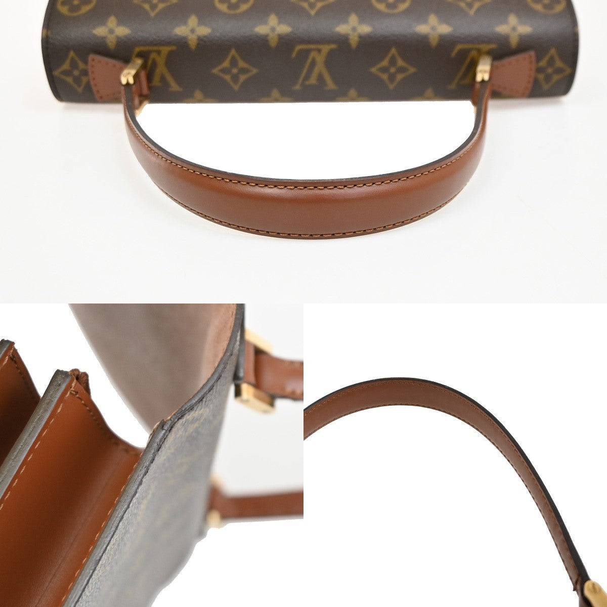 LOUIS VUITTON Concorde Hand Bag Monogram Leather Brown France M51190 90KB989